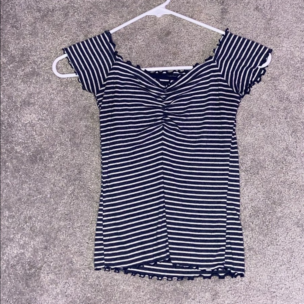 Striped Off The Shoulder Shirt